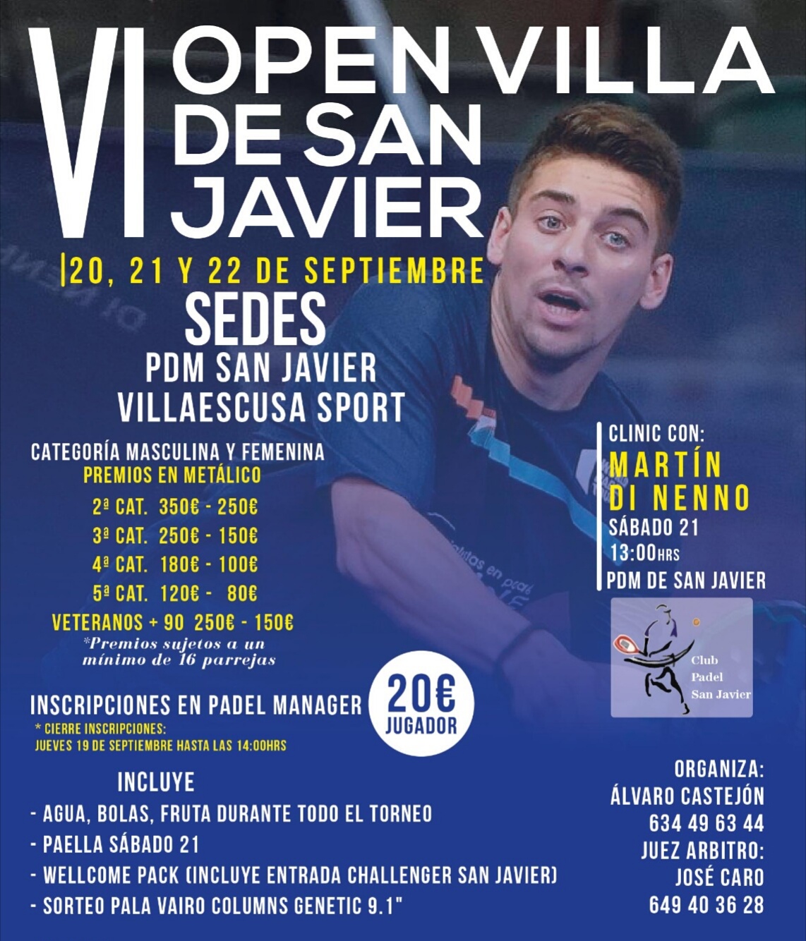 Pádel. VI Villa de San Javier 2019