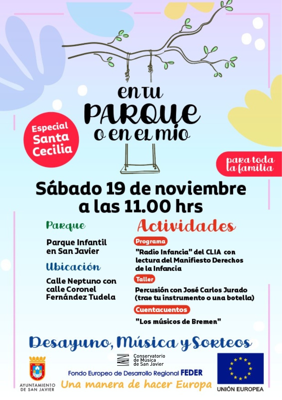 PARQUE EN SAN JAVIER - 19 NOV - 11.00 H.