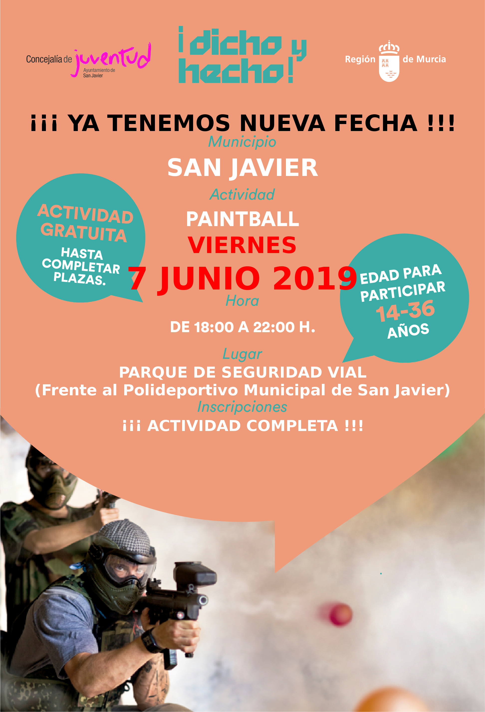 Actividad de Paintball: viernes 7 de junio !!!