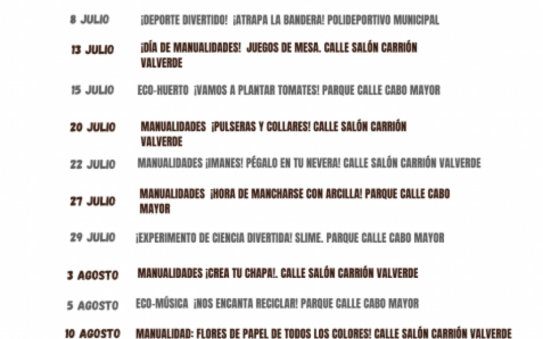 CONCEJALIA DERECHOS SOCIALES: UN VERANO MUY DIVERTIDO I