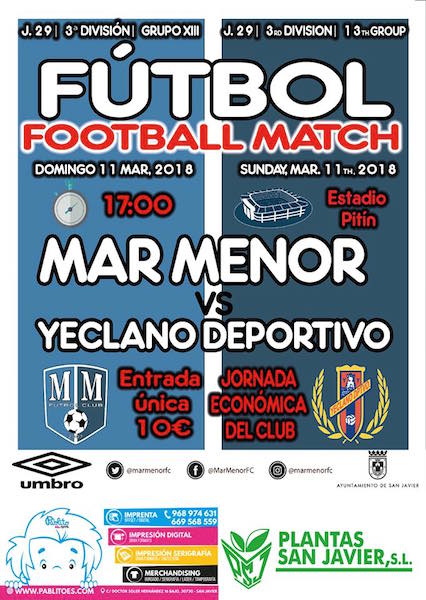 Fútbol. Mar Menor vs Yeclano Dep