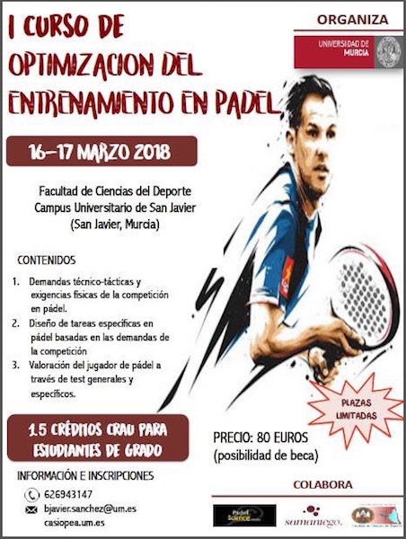 I Curso de Optimización del Entrenamiento en Pádel