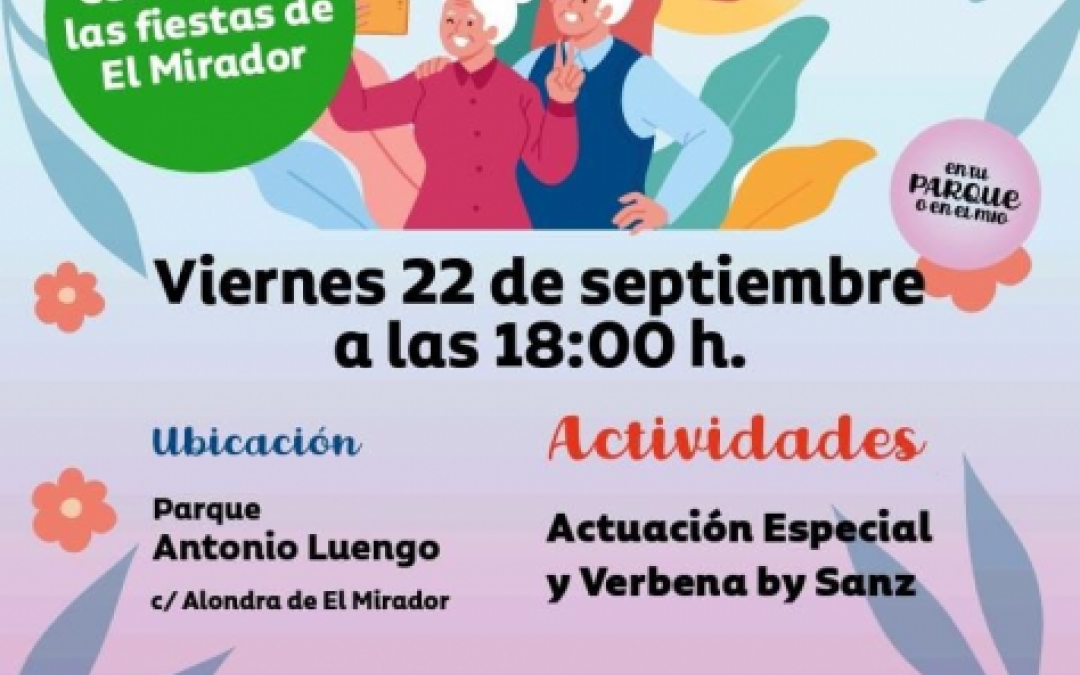 RED DE PUNTOS DE ENCUENTRO PERSONAS MAYORES - 22 SEPT - 18:00H - PARQUE ANTONIO LUENGO - EL MIRADOR