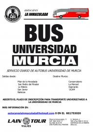 AUTOBUS ESTUDIANTES: SERVICIO BUS UNIVERSITARIO MURCIA