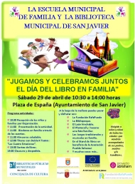 EL DÍA 29 DE ABRIL CELEBRAMOS EL DÍA DEL LIBRO EN LA PLAZA DEL AYUNTAMIENTO DE SAN JAVIER